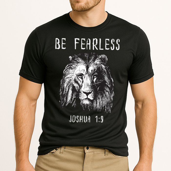 Christian Fearless Joshua 1:9 Faith Gift Cooling Performance Crew T-Shirt