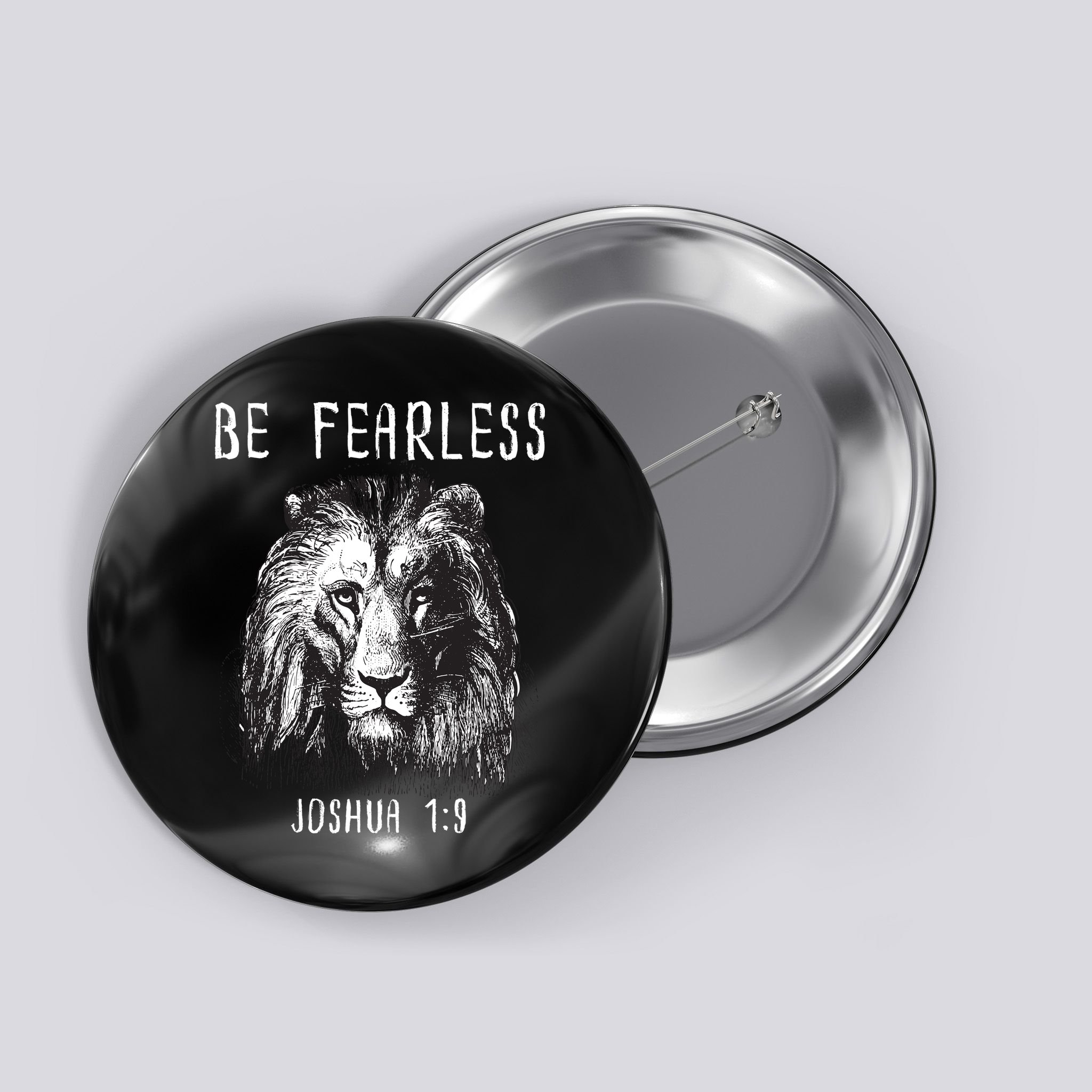 Christian Fearless Joshua 1:9 Faith Gift Button