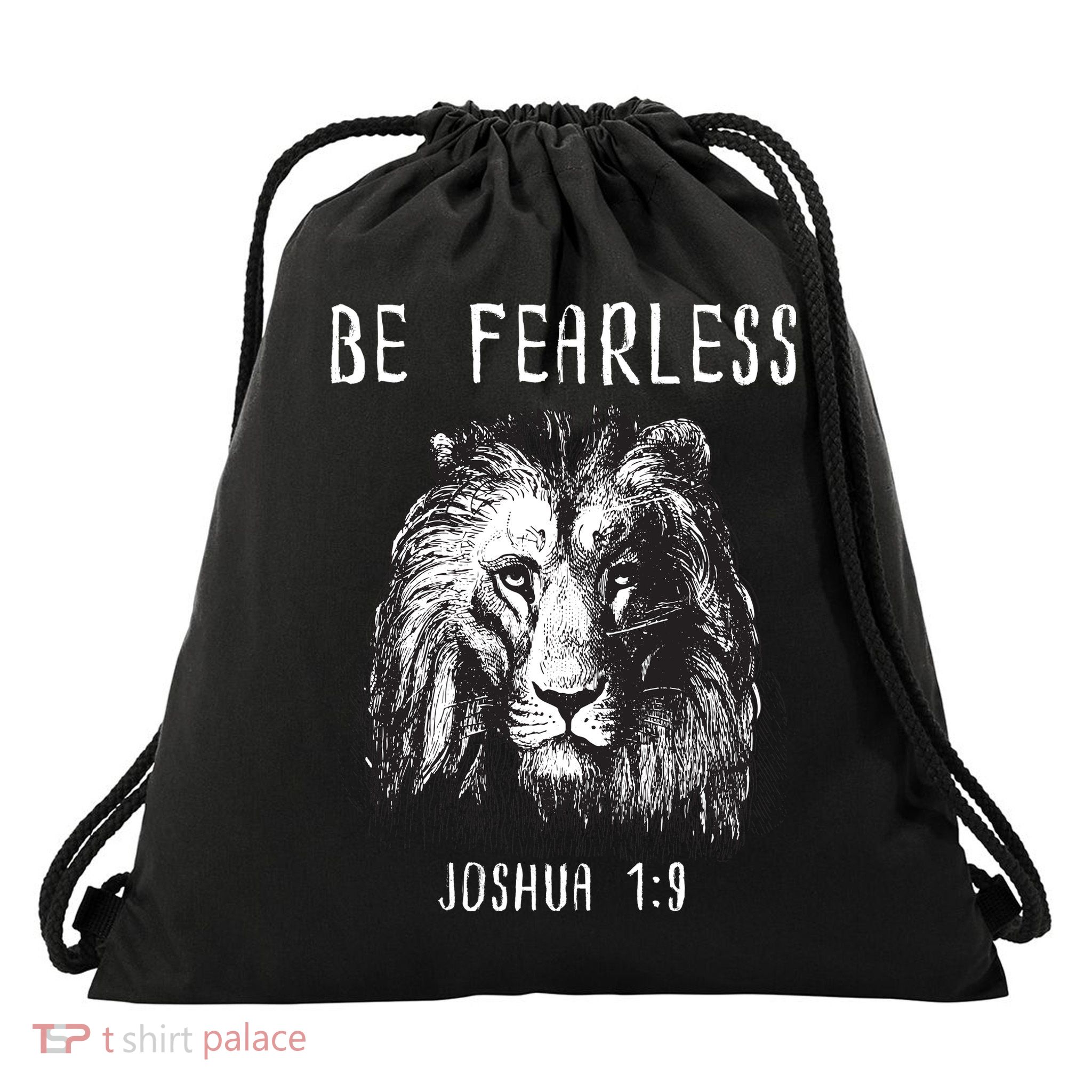 Christian Fearless Joshua 1:9 Faith Gift Drawstring Bag