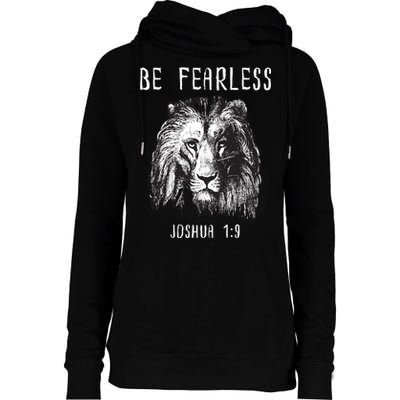 Christian Fearless Joshua 1:9 Faith Gift Womens Funnel Neck Pullover Hood