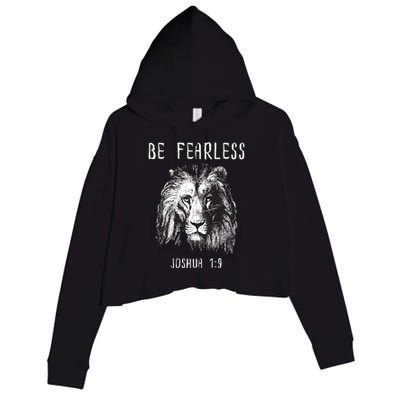 Christian Fearless Joshua 1:9 Faith Gift Crop Fleece Hoodie