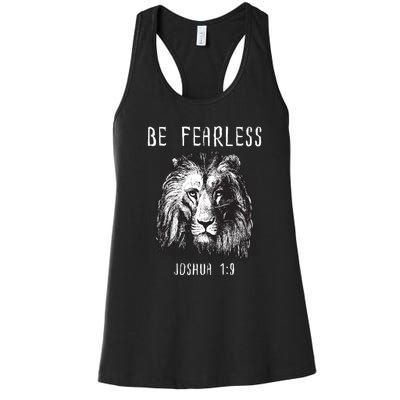 Christian Fearless Joshua 1:9 Faith Gift Women's Racerback Tank