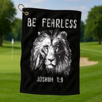 Christian Fearless Joshua 1:9 Faith Gift Golf Towel