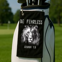 Christian Fearless Joshua 1:9 Faith Gift Golf Towel