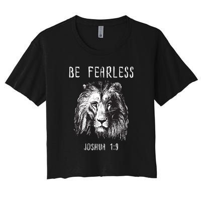 Christian Fearless Joshua 1:9 Faith Gift Women's Crop Top Tee