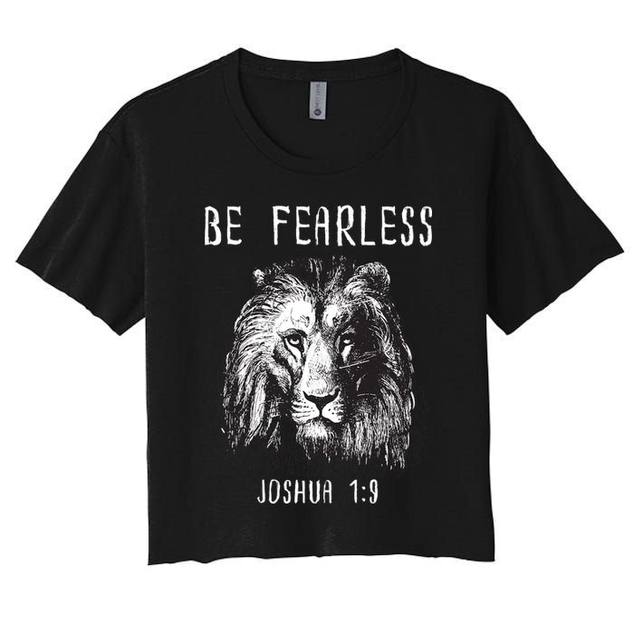 Christian Fearless Joshua 1:9 Faith Gift Women's Crop Top Tee