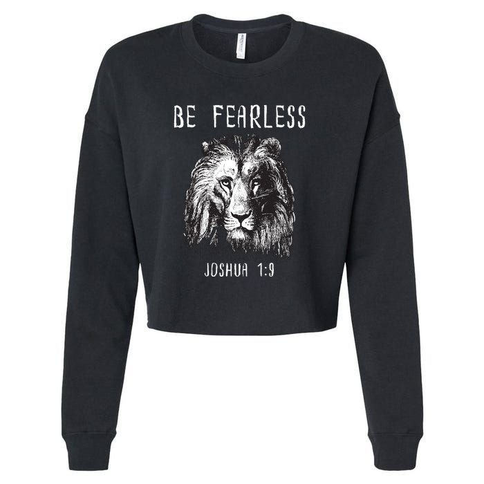 Christian Fearless Joshua 1:9 Faith Gift Cropped Pullover Crew