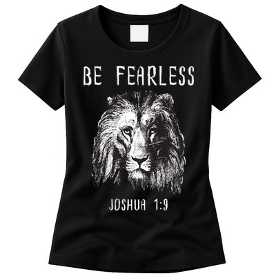 Christian Fearless Joshua 1:9 Faith Gift Womens T-Shirt