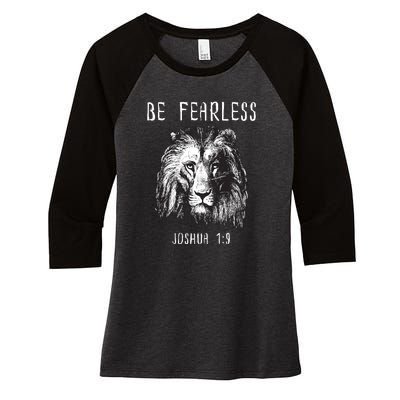 Christian Fearless Joshua 1:9 Faith Gift Women's Tri-Blend 3/4-Sleeve Raglan Shirt