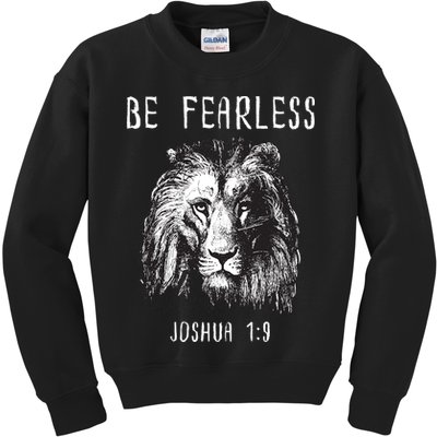 Christian Fearless Joshua 1:9 Faith Gift Kids Sweatshirt