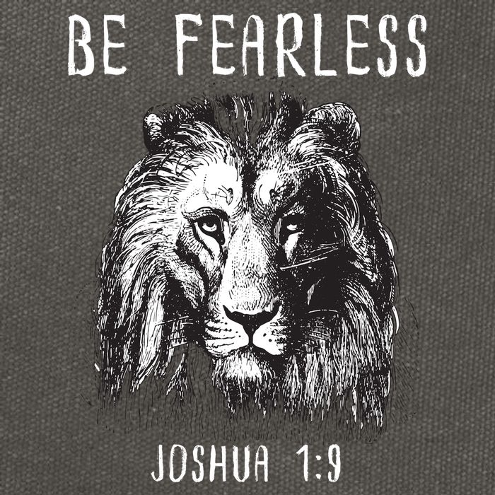 Christian Fearless Joshua 1:9 Faith Gift Cotton Canvas Backpack