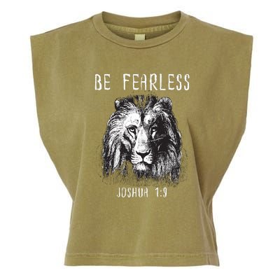 Christian Fearless Joshua 1:9 Faith Gift Garment-Dyed Women's Muscle Tee