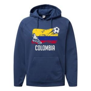 Colombia Flag Jersey Colombian Soccer Team Colombian Performance Fleece Hoodie