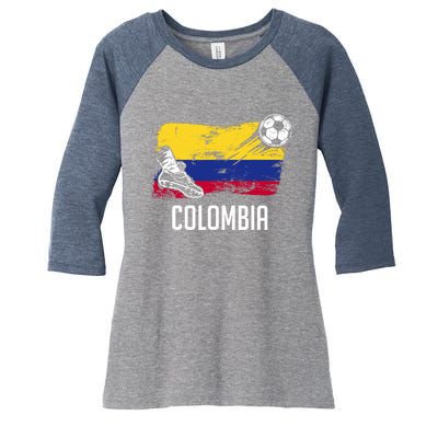 Colombia Flag Jersey Colombian Soccer Team Colombian Women's Tri-Blend 3/4-Sleeve Raglan Shirt