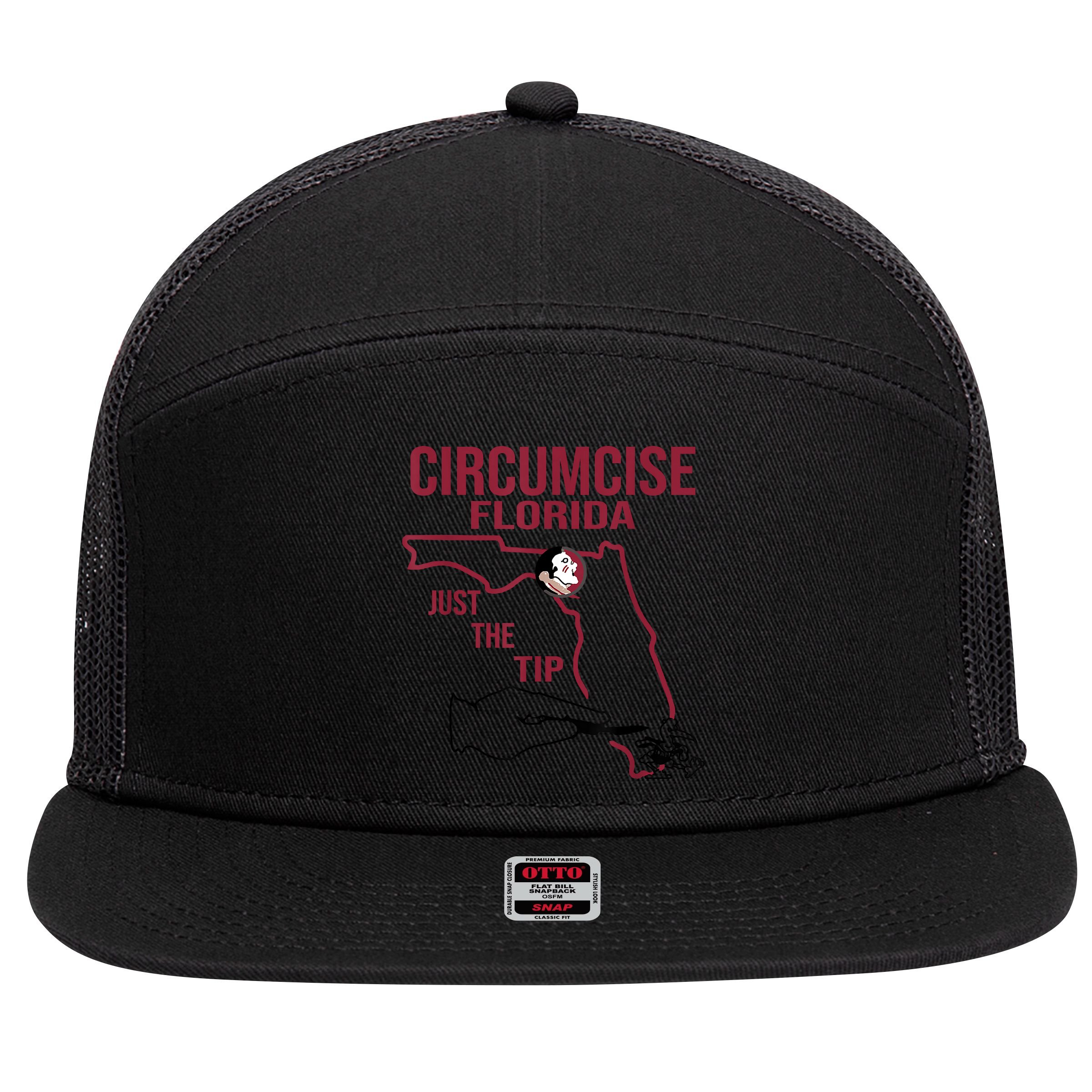 Circumcise Florida Just The Tip 7 Panel Mesh Trucker Snapback Hat