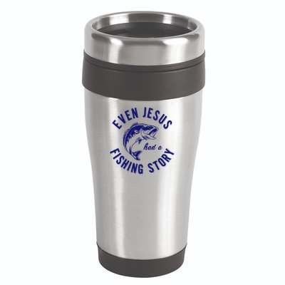 Christian Fishing Jesus  Funny Fishing 16oz Travel Tumbler