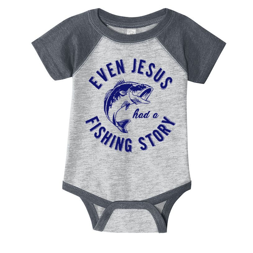 Christian Fishing Jesus  Funny Fishing Infant Baby Jersey Bodysuit