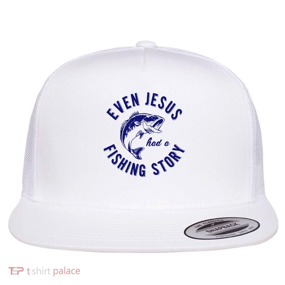 Christian Fishing Jesus  Funny Fishing Flatbill Hat