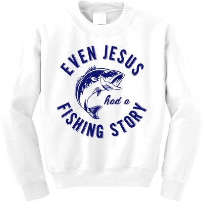 Christian Fishing Jesus  Funny Fishing Kids Sweatshirt