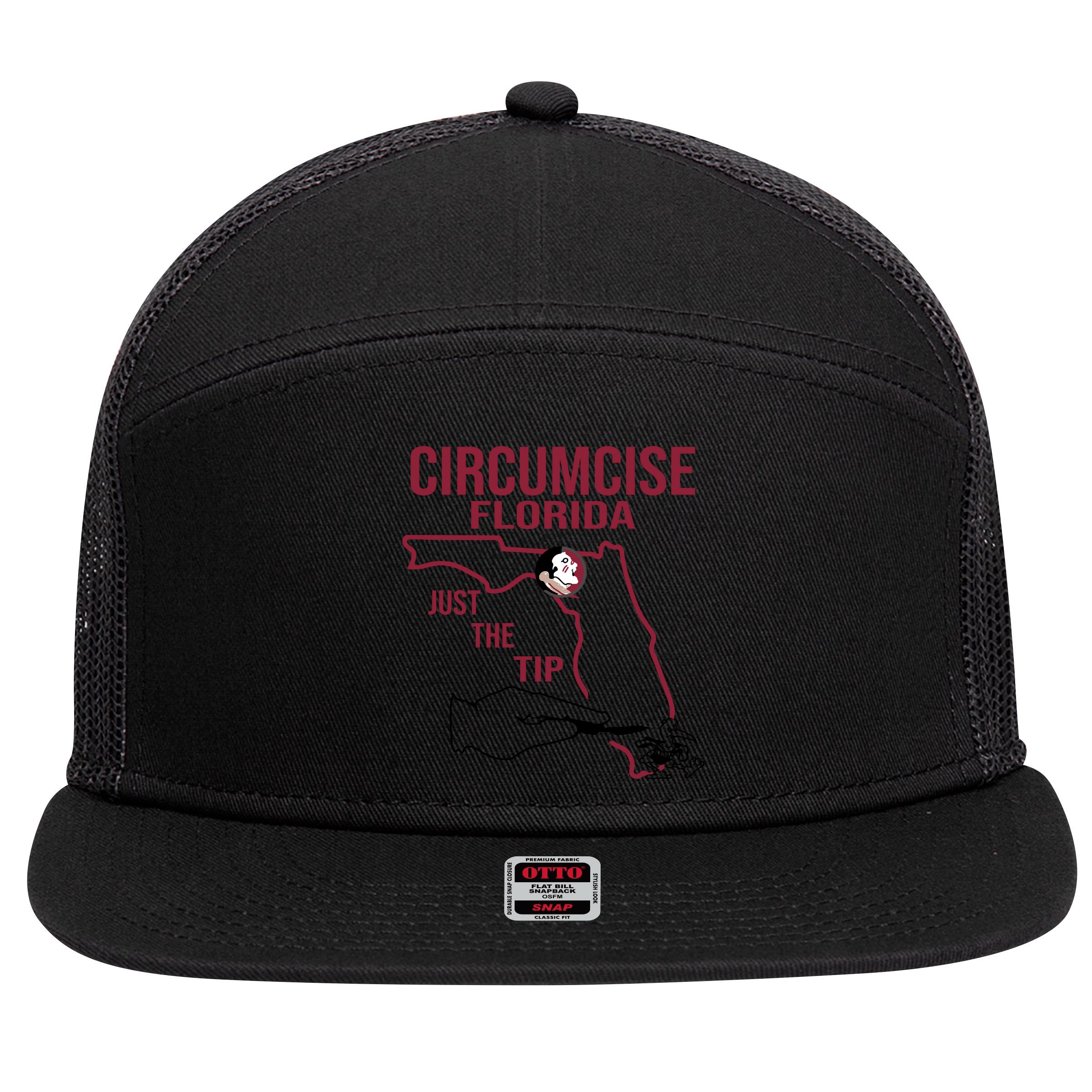 Circumcise Florida Just The Tip 7 Panel Mesh Trucker Snapback Hat