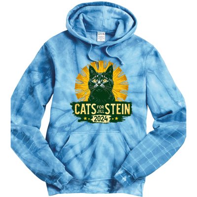 Cats For Jill Stein For President 2024 Usa Green Tie Dye Hoodie