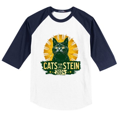 Cats For Jill Stein For President 2024 Usa Green Baseball Sleeve Shirt