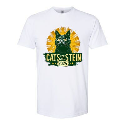 Cats For Jill Stein For President 2024 Usa Green Softstyle® CVC T-Shirt