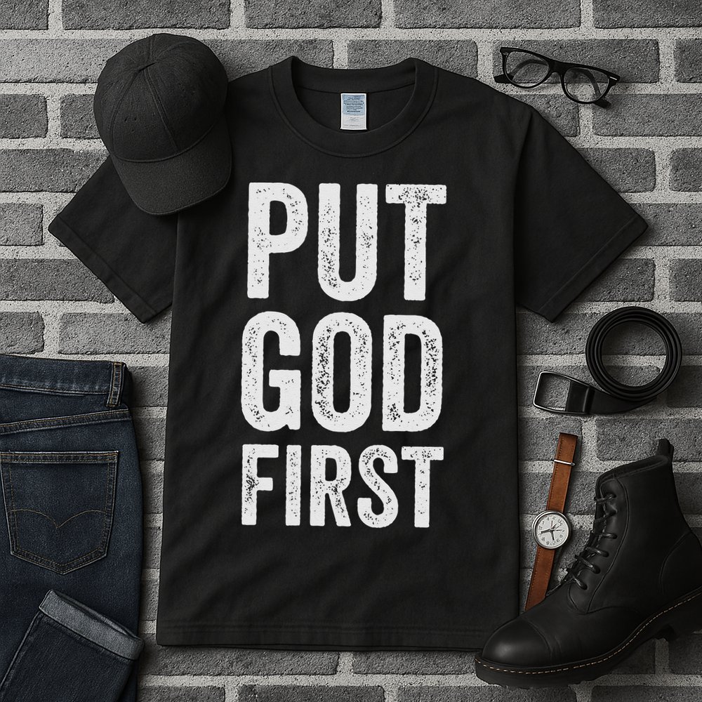 Christian Faith Jesus Gifts Women Put God First Tall T-Shirt