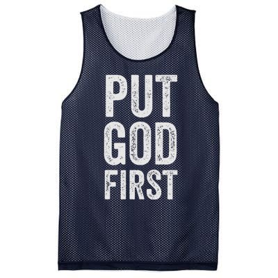 Christian Faith Jesus Gifts Women Put God First Mesh Reversible Basketball Jersey Tank