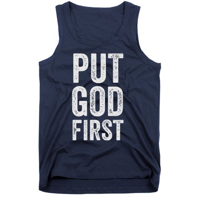 Christian Faith Jesus Gifts Women Put God First Tank Top