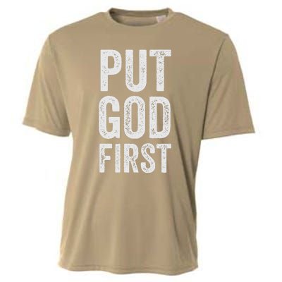 Christian Faith Jesus Gifts Women Put God First Cooling Performance Crew T-Shirt