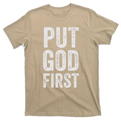 Christian Faith Jesus Gifts Women Put God First T-Shirt