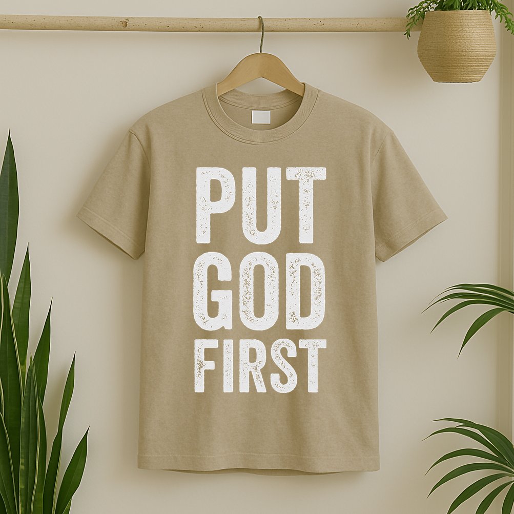 Christian Faith Jesus Gifts Women Put God First T-Shirt
