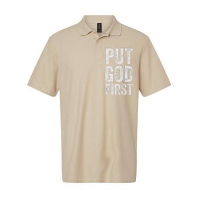 Christian Faith Jesus Gifts Women Put God First Softstyle Adult Sport Polo