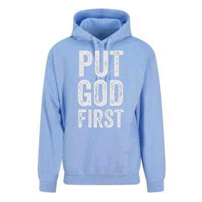 Christian Faith Jesus Gifts Women Put God First Unisex Surf Hoodie