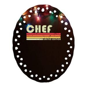 CHEF Funny Job Title Profession Birthday Worker Idea Ceramic Oval Ornament