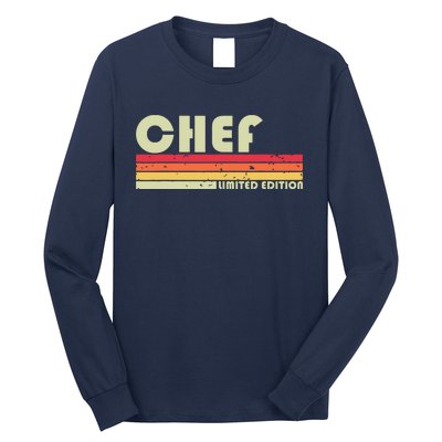 CHEF Funny Job Title Profession Birthday Worker Idea Long Sleeve Shirt