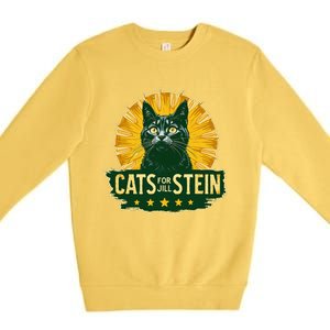 Cats For Jill Stein For President Teess Green Usa Premium Crewneck Sweatshirt