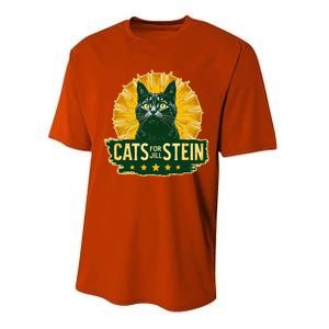 Cats For Jill Stein For President Teess Green Usa Performance Sprint T-Shirt