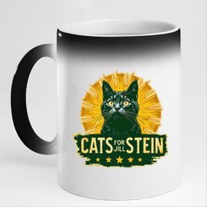 Cats For Jill Stein For President Teess Green Usa 11oz Black Color Changing Mug