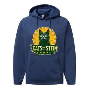 Cats For Jill Stein For President Teess Green Usa Performance Fleece Hoodie