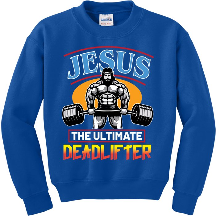 Christian Funny Jesus Ultimate Deadlifter Cool Gift Kids Sweatshirt