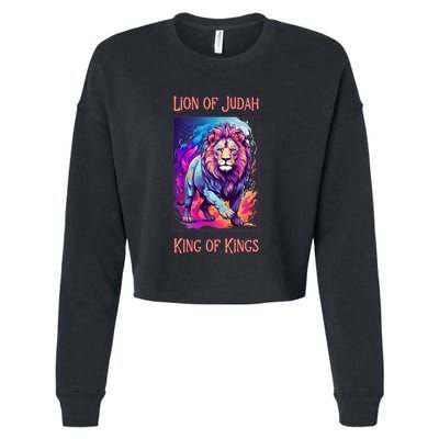 Christian Faith Jesus Christ Lion Of Judah Cropped Pullover Crew