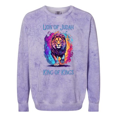 Christian Faith Jesus Christ Lion Of Judah Colorblast Crewneck Sweatshirt