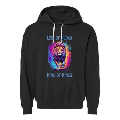 Christian Faith Jesus Christ Lion Of Judah Garment-Dyed Fleece Hoodie