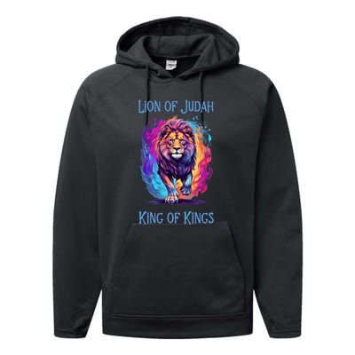 Christian Faith Jesus Christ Lion Of Judah Performance Fleece Hoodie