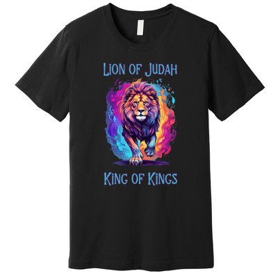 Christian Faith Jesus Christ Lion Of Judah Premium T-Shirt