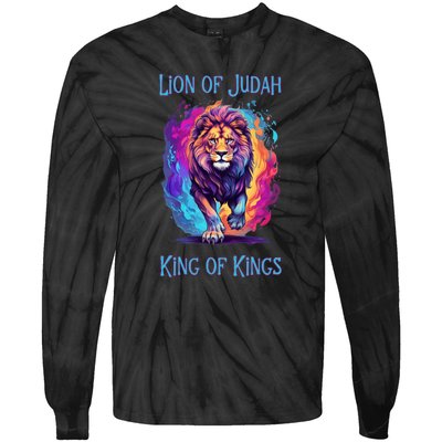 Christian Faith Jesus Christ Lion Of Judah Tie-Dye Long Sleeve Shirt