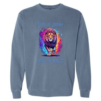 Christian Faith Jesus Christ Lion Of Judah Garment-Dyed Sweatshirt