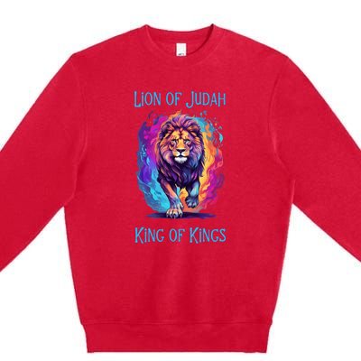 Christian Faith Jesus Christ Lion Of Judah Premium Crewneck Sweatshirt